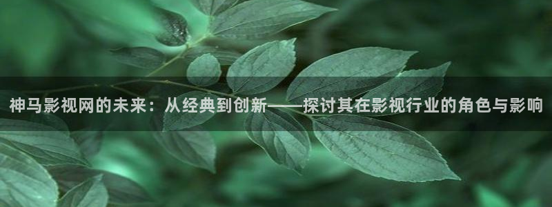 金牌影视app下载：神马影视网的未来：从经典到创新——探讨其在影视行业的角色与影响